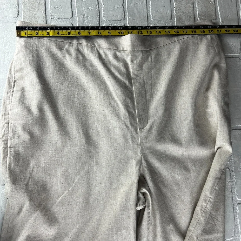 Banana Republic Wide Leg Cropped Pants Womens XXL Beige Linen Cotton Pull On New